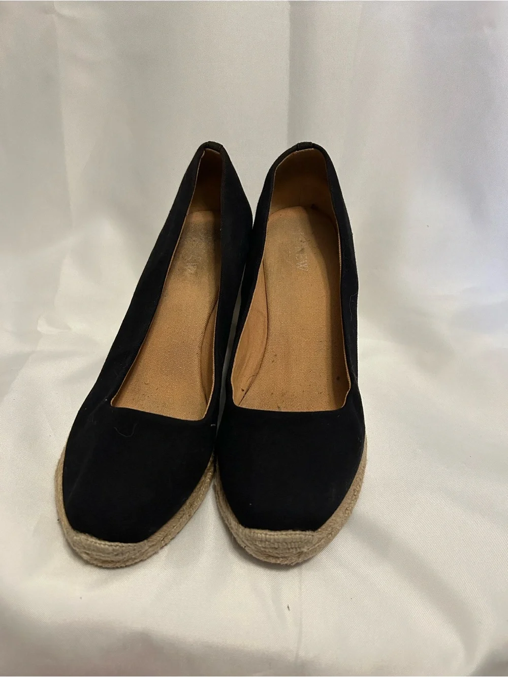 J. Crew Black Espadrille Wedge Pumps